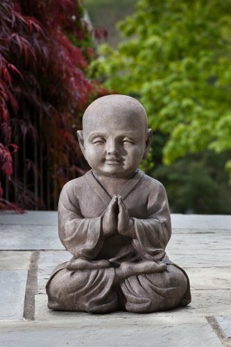 Alfresco Home Praying Buddha Statuary, Antique Brown #TOP1