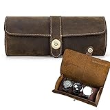 ★ [Große Kapazität]: 3 Uhren unterschiedlicher Größe können leicht platziert werden, Herren-, Damen- und Paaruhren sowie Armbänder können ebenfalls aufbewahrt werden.