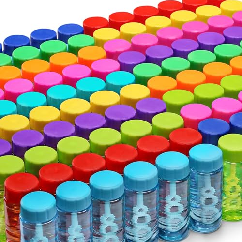 120 Pcs Neon Bubble Bottles Bulk, Juego de burbujas en paquete, JASNKKONT BO-120 miniatura 7