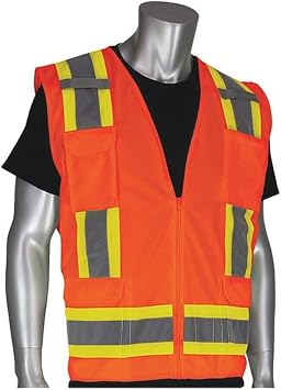Pip Hi-Visibility Vest,8 Pockets,Org,5XL 302-0500-ORG/5X - 1 Each