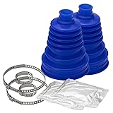  2 X SILIKON UNIVERSAL ACHSMANSCHETTE BLAU + MONTAGEKEGEL + FETT SCHELLEN STRETCH