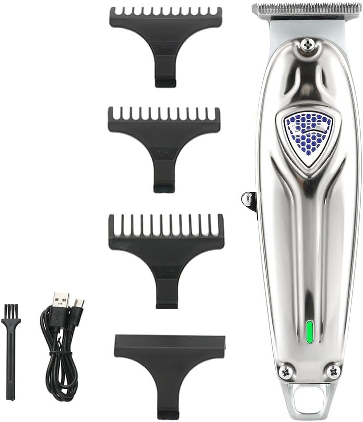 Hair Clippers for Men Professional TrMetal Clipper Mini Cordless Cut Machine Electric Rechargeable Barber TrMen(Silver)