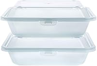 Vista 6 de HUBERT Contenedor reutilizable para llevar con 3 compartimentos de polipropileno, 9 pulgadas de largo x 9 pulgadas de ancho x 3 1/8 pulgadas de alto