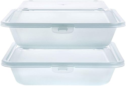 Miniatura 6 de HUBERT Contenedor reutilizable para llevar con 3 compartimentos de polipropileno, 9 pulgadas de largo x 9 pulgadas de ancho x 3 18 pulgadas de alto