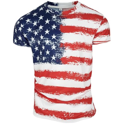 Men's Short Sleeve Patriotic American Design with Eagle and Flag Premium T-Shirt3