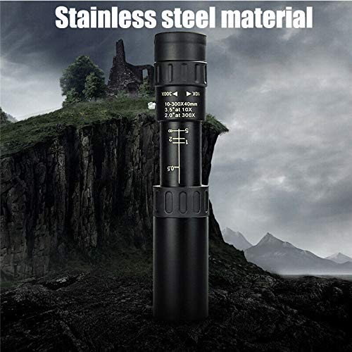 Telescópio monocular YOJINKE 4K 10-300 x 40 mm, monóculo HD com suporte para smartphone e tripé, mon