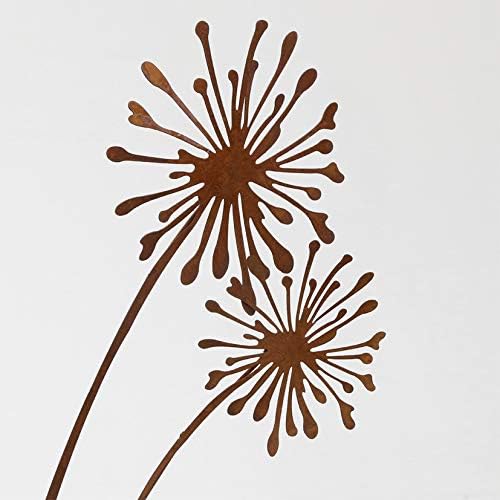 mucHome Gartenstecker Pusteblume Naturrost Metallstecker Dekostecker