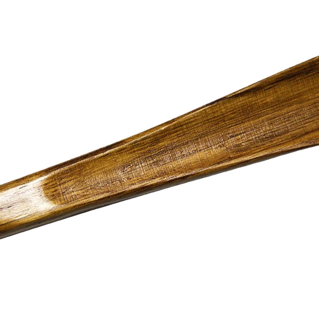 Herienta - Calzascarpe in legno con manico, 58 cm, facile da indossare, in legno massello marrone per una comoda e comoda calzatura