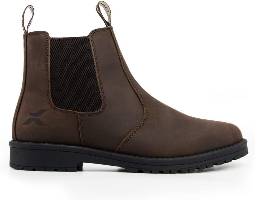 Heritage Saddler Dealer Boots. Pull On Genuine Waxy Leather Chelsea Boots With Footbed Padding And Breathable Lining, Ideal Mens Shoes For Everyday Wear
