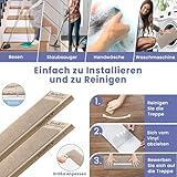 Homwiz Treppenstufen Matten, Stufenmatten Selbstklebend Innen 15 Stück, Treppenstufen Antirutsch Zuschneidbar Wiederverwendbar für Schützen Sie Haustiere, Senioren Kinder (Beige, 76cm x 20cm)