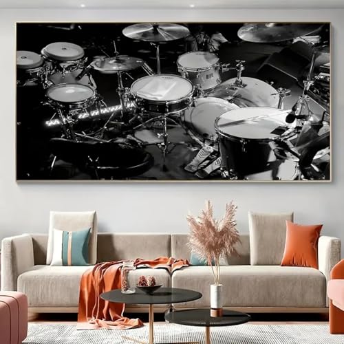 Art mural tambour pour réveiller un mur blanc de salon 70x140cm
