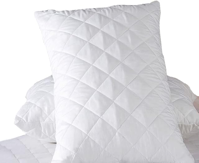 100% Quilted Waterproof Mattress Protector Pillow Case Single Double Bed, 30cm Deep Skirt Ultra Soft, Fully Fitted, Breathable Topper/Cover Hotel Quality Dust Mite Protection(Pillowcases: 48x74 cm)