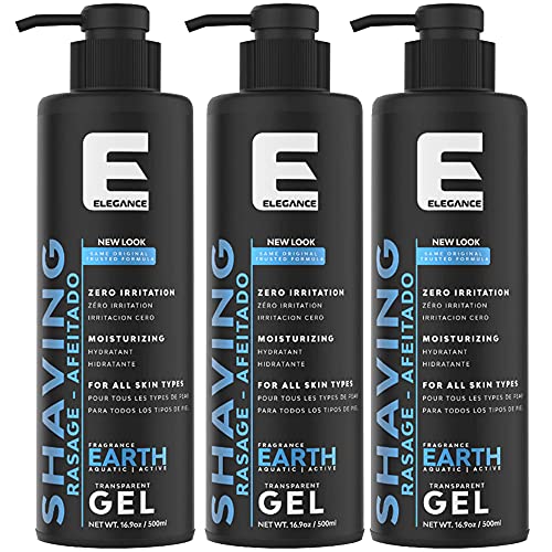 SG-51833x3 ELEGANCE SHAVING GEL - EARTH 500ML (3 BOTTLES)