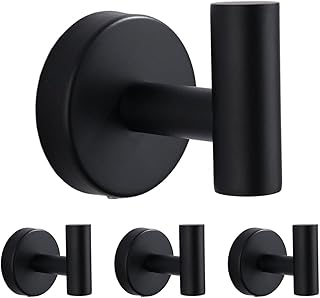 Bathroom Towel Hooks,Wall Mounted Coat Hooks,Matte Black Heavy Duty Robe Hook for Door Cabinet Closet Towel Hook Holder fo...