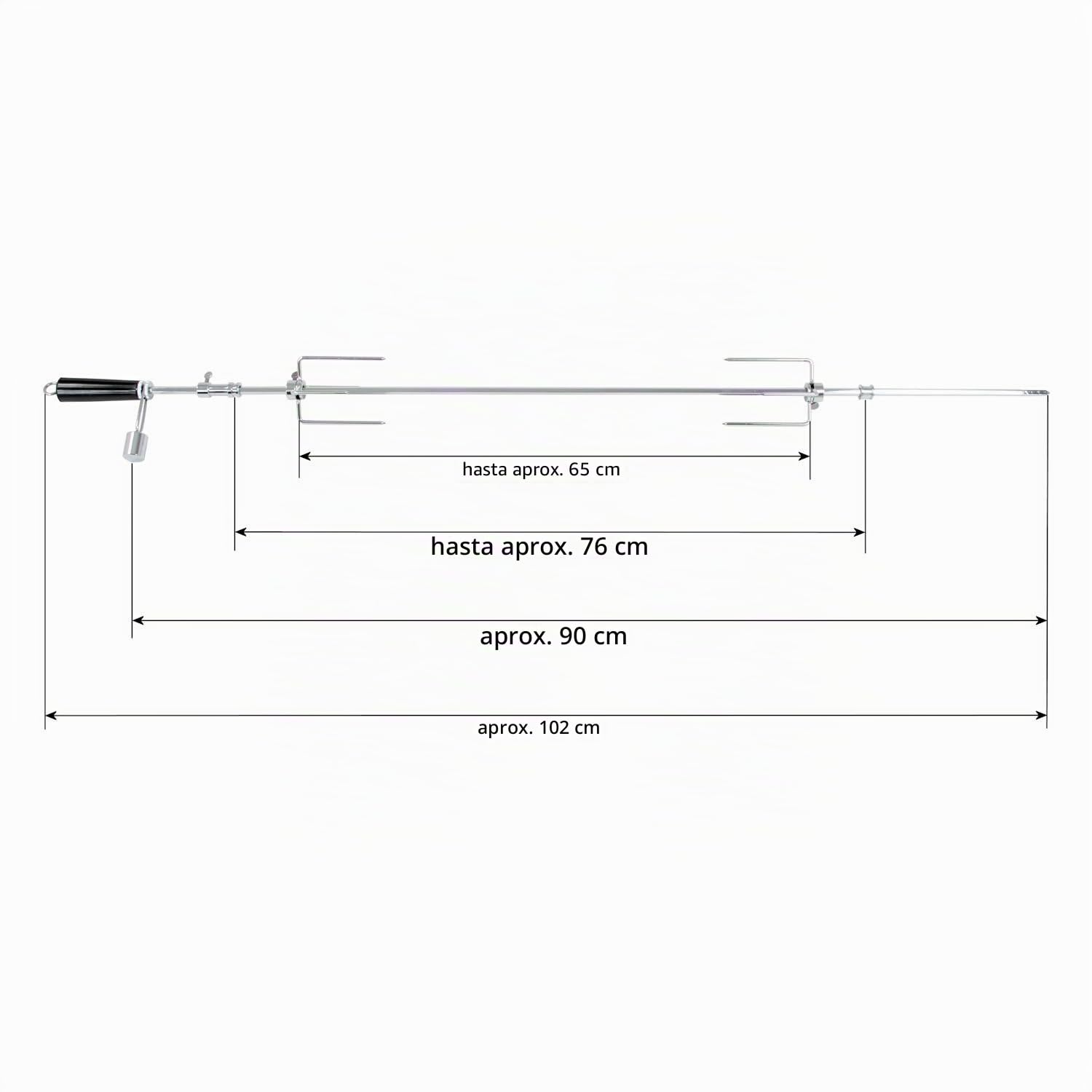 BBQ-Toro Asador Eléctrico Giratorio para Barbacoa | Juego con Brocheta de Parrilla de 90 cm | 2 Agujas para Carne y Motor 220V-240V | Pincho y Tenedores Giratorios | Agujas para Carne con Motor