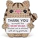Thank You Gifts for Women Men - Cute Handmade Crochet Cat with Card, Mini Thank You Gifts for Coworkers Employee Teacher Nurse Boss, Teacher Appreciation Gift, Small Farewell Graduation Gift for woman