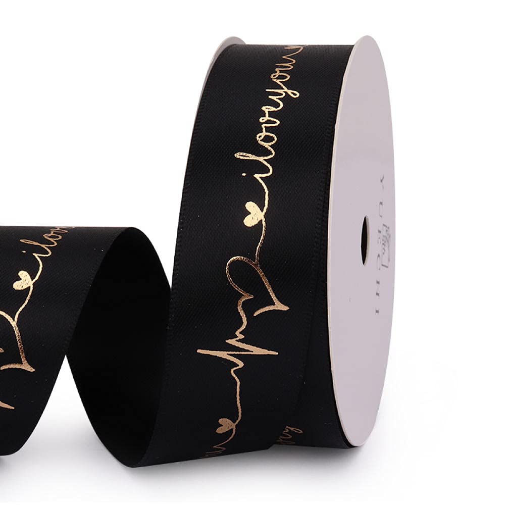 Ribbons For Gift Wrapping Ribbon For Fabric Satin Ribbons Wstążka Prezent Opakowania Wstążka Czarny Brązujący Prezent Dekoracyjny Wstążka Handmade Łuk Diy Materiału Wstążka-Brązownictwo