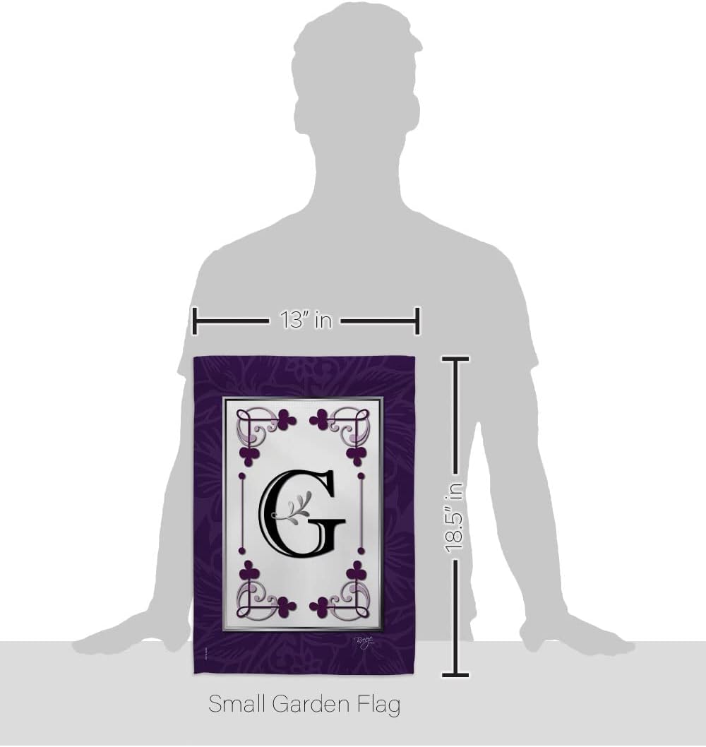 Breeze Decor G180007 Classic G Initial Interests Simply Beauty Decorative Vertical Garden Flag, 13" x 18.5", Multicolor