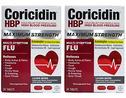 Coricidin HBP Tablets Maximum Strength Flu 20 Tablets (Pack of 2)