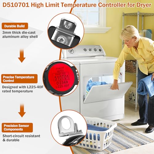 Image of D510701 Dryer High Limit Thermostat Fit for Speed Queen, Alliance, Amana | Replace Part Number AP6285126, 510701, 61210, 62461, 62641, PS17001072, 504537(L225-40F)