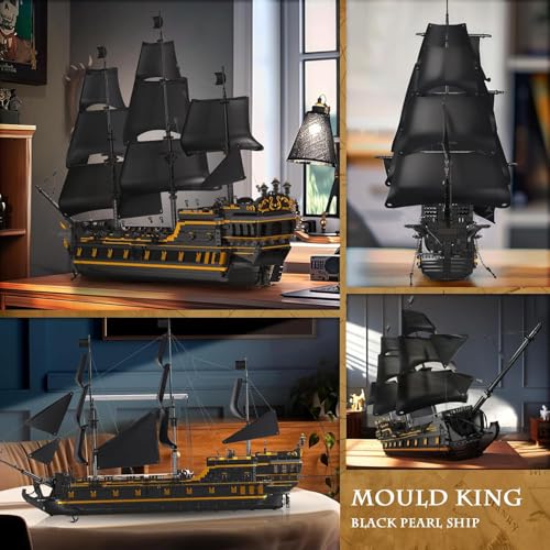 Mould King Pirate Ship Model Building Blocks Kits, Black Pearl Ship MOC Model Set to Build, Large Pirates Ship Boat Model Blocks Assembly Toy(5266 Pieces) - Thumbnail 7
