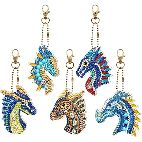 VDYXEW Diamond Art Painting Keychains, 5D DIY Double Side Full Drill Diamond Rhinestone Key Chains, Special Shaped Keyring Mosaic Making Crafts for Bag Purse Handbag Charms Pendant (YSK090) Cover