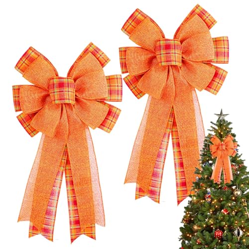 Cinta para corona, cinta de copa de árbol de Halloween | 2 cintas para decoración estacional, fiestas ornamentos para cocina, puerta de entrada, pared interior, granja, acción de gracia, cosecha