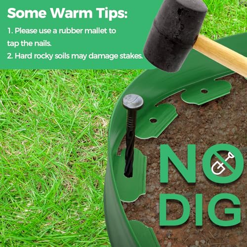 3-Inch x 50 FT Landscape Edging Border with 75 Stakes, Garden Border Edging Kit, Flexible Plastic Edging Border for Garden Flower Beds Lawn Yard Paver Pathway (Green) by FunFanso - Image 2