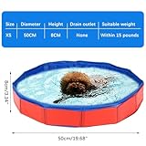 Hundepool, Planschbecken für Haustiere, 50 x 8 cm Pool für Hunde und Katzen, Faltbarer Pool für Hunde, Pool für große und kleine Hunde, tragbarer Pool für Haustiere