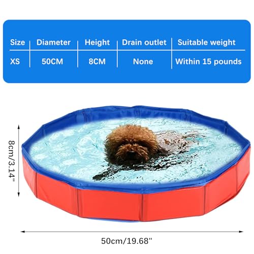Hundepool, Planschbecken für Haustiere, 50 x 8 cm Pool für Hunde und Katzen, Faltbarer Pool für Hunde, Pool für große und kleine Hunde, tragbarer Pool für Haustiere