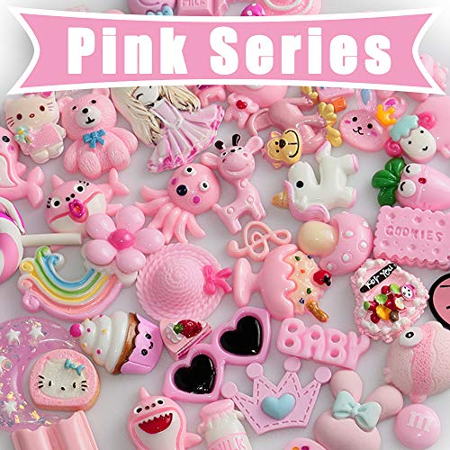Ardest 50pcs Selected Decoden Doodads DIY Crafting Embellishments Resin Flat Backs Charms Jewery Cards Making Kit/Set Slime Charms Bath Bombs Cabochons Scrapbooking Deco School Projects Hair Bows