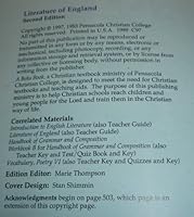 Literature of england ; second Edition ; Classics for Christians Vol. 6 B000EHUVJO Book Cover