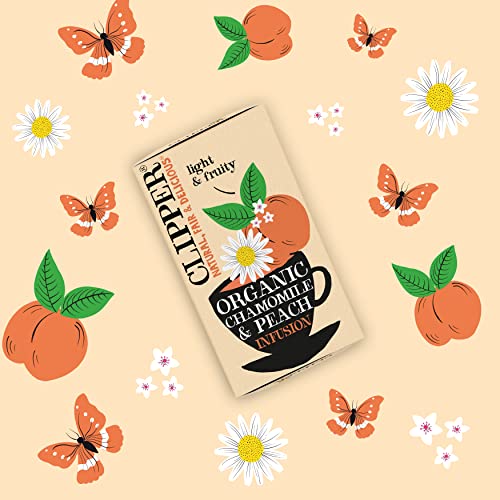 Clipper Tea Organic Chamomile And Peach Tea, 1 Pack, 20 Unbleached Tea Bags #TOP1