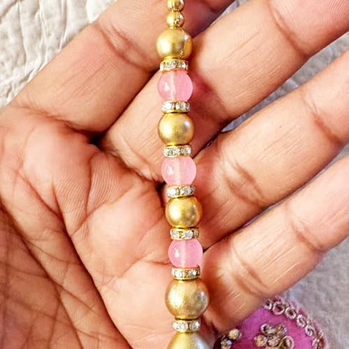 Image of Adikala Craft Store Handmade Ethnic Silk Latkan Tassel Set of 2 for Saree Pallu, Blouse, Suits, Dupatta, Lehenga Decor | Wedding Festival Occasion (Round Pink)