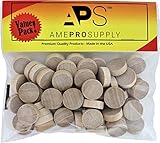 Birch Wood Plugs 3/4 Inch – Flat Head Wooden Hole Plugs for Screw Covers – Button-Style Plugs for Furniture, Cabinets, and DIY Wood Projects (60, 3/4 inch Birch)