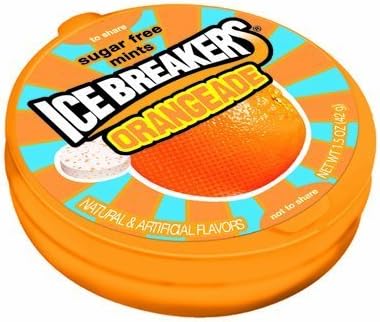Ice Breakers Orangeade Sugar Free Mints 1.5 Oz Tins (Pack of 12)