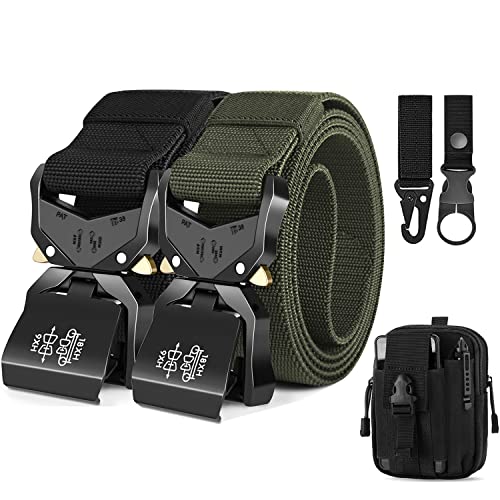 Leskyair 2er Herren Taktischer Gürtel 1,5-Zoll-Hochleistungsgürtel, Nylon...