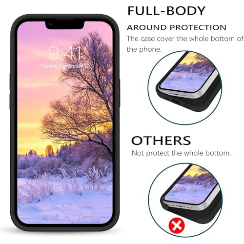 Image of M Cart Compatible with iPhone 13 Pro Max Case 6.7 Inch Liquid Silicone Soft Gel Rubber Slim Microfiber Lining Cushion Cover Shockproof Protective Phone Case for iPhone 13 Pro Max (Black)