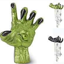 تماثيل ROPALIA Witchs Demon المعلقة على الحائط 3 D زخرفة فنية معلقة باليد المقطوعة المخيفة - شماعات باب خطاف حائط إبداعية قديمة من الراتنج،دعامة زخرفة تمثال فن الهالوين 8.5 X 5.3 بوصة
