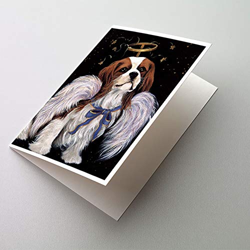 Caroline's Treasures PPP3063GCA7P Cavalier Spaniel Christmas Angel Greeting Cards and Envelopes Pack of 8 Blank Cards with Envelopes Whimsical A7 Size 5x7 Blank Note Cards