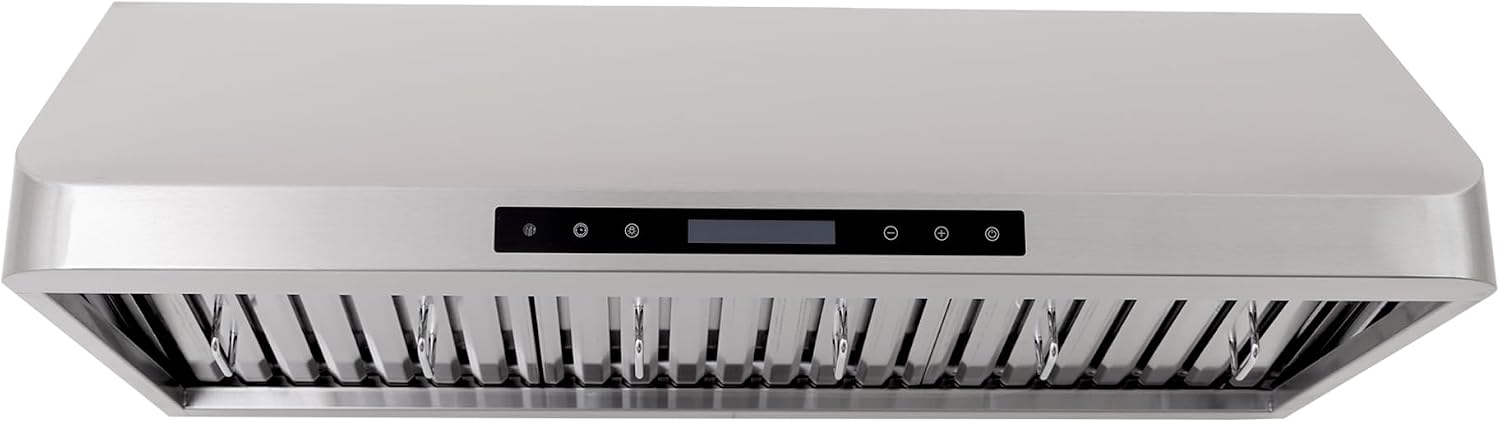 PROLINE 36-Inch Under Cabinet Range Hood, Ducted, 600 CFM, Stainless Steel, LED Lights, Touch Control, Blower Motor, 4 Speed, 3-Year Warranty, PLSW 115.36