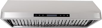 PROLINE 36-Inch Under Cabinet Range Hood, Ducted, 900 CFM, Stainless Steel, LED Lights, ULTRA-QUIET Blower Motor, 4 Speed, Dishwasher-Safe Filters, PLFW 115.36, Kitchen Hood