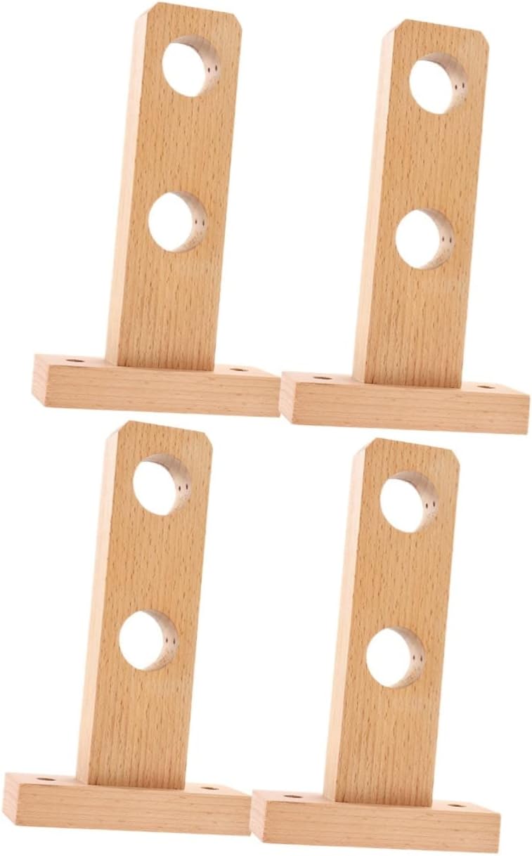4 pcs Wood Wall Window Rod Duty Pole for Curtain Support Towel Holders Holder Clo Living Double Wooden Hardware Kitchen Brackets Rods Bracket Hooks Heavy Bedroom Drapery Room(As Shownx3pcs,20.2X11.8CM