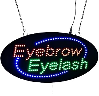 LED Eyebrow Eyelash Sign for Eyelash Studio, 19"×9.5", Animated Business Signboards for Beauty Salon, High Brightness, Multiple Light Modes, Ideal for Displaying on Storefront Wall Window Decor