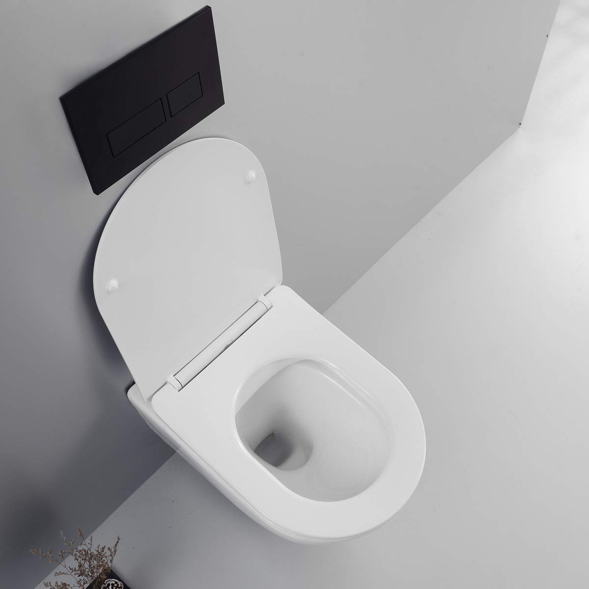 Yellowshop - Sanitari bagno sospesi filo muro - Wc rimless, copriwc soft close e bidet mod. Hoop