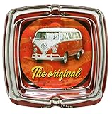 VW Reisemobil VW Camper Van Der Original schwere Glasaschenbecher Offizielles Volkswagen Lizenzprodukt (Rot)
