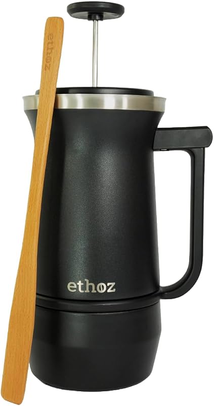 de Diseño Planetario | Prensa francesa de la zona alta | Acero inoxidable de 32 oz | Bru-Stop patentado en EE. UU. y parte inferior extraíble | Aislamiento de doble pared para un café suave y equilibrado: sin arena ni amargor