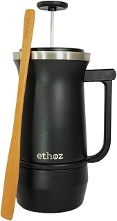 de Diseño Planetario | Prensa francesa de la zona alta | Acero inoxidable de 32 oz | Bru-Stop patentado en EE. UU. y parte inferior extraíble | Aislamiento de doble pared para un café suave y equilibrado: sin arena ni amargor