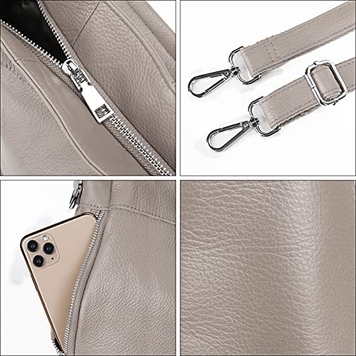 Image of YALUXE Women's Real Leather Shoulder Bags Hobo Handbag Purse Crossbody Bag