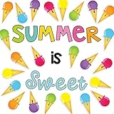 AnyDesign Summer Ice Cream Cutouts 48Pcs Summer is Sweet Letter Paper...